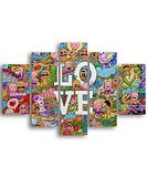 Homemania Wandfoto, 5 stuks, Valentine's Day-from Living, Room-Multicolor, 95 x 0,3 x 60 cm, HM205MDF043, MDF