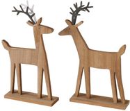 Boltze Home houten hert figuur kerstdecoratie 20x5x30cm MDF.