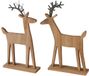 Boltze Home houten hert figuur kerstdecoratie 20x5x30cm MDF.