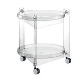 Guzzini - Home, Massoni keukentafel met wielen met 2 legplanken - transparant, 66 x 63,5 cm - 01150100