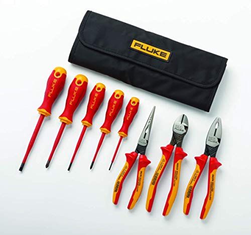 FLUKE Starterkit met geïsoleerd handgereedschap - 5 geïsoleerde schroevendraaiers en 3 geïsoleerde tangen, 1000 V en luiertas, 5067389