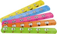 Klaparmband Smiley - Rood - 6 stuks - Uitdeelcadeau
