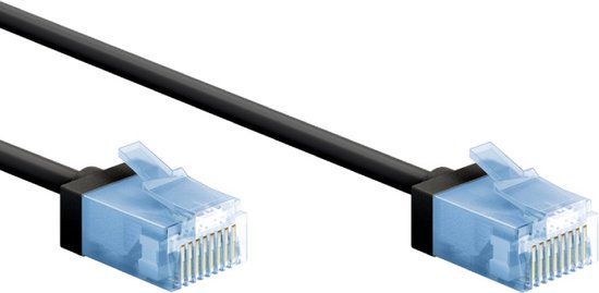 UTP CAT6A Slimline Netwerkkabel - 5 meter - Zwart - Goobay