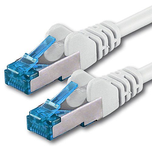 1CONN CAT-6a netwerkkabel Ethernetkabel LAN-patchkabel RJ-45 connector SFTP 10 GB/s - 5,0 m - wit