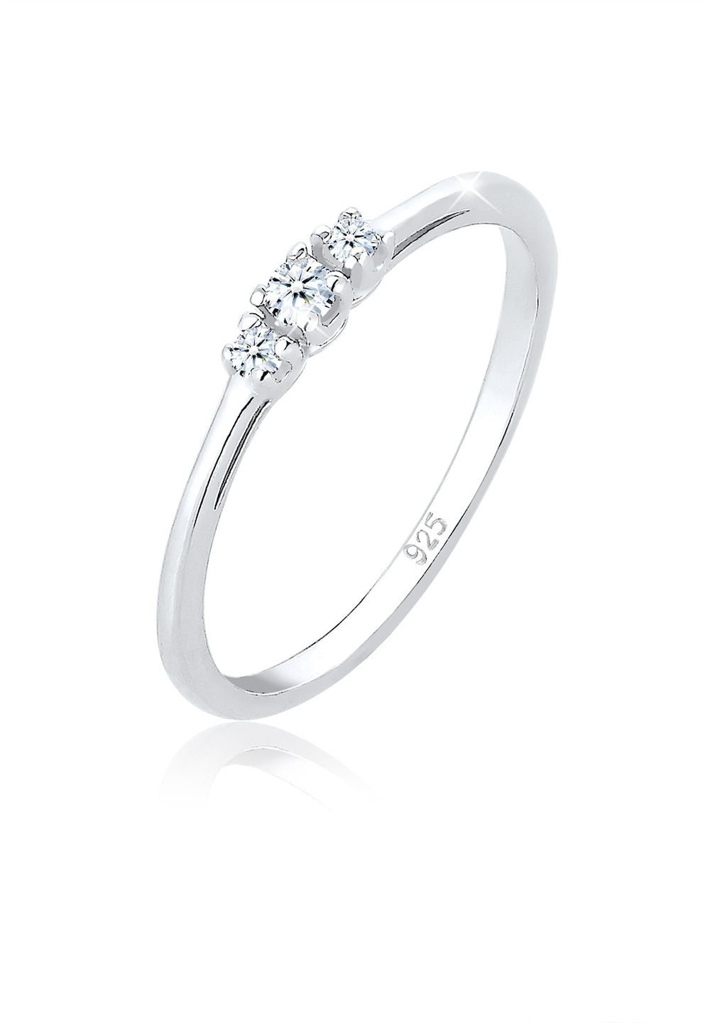 Elli DIAMONDS Ring - Verlovingsring Dames - Diamant (0.06 ct.) - Zilver