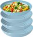 Plasticforte Rond bord/camping - 4x - diep bord - D19 x H4.5 cm - bleu - plastique - assiette à soupe - vaisselle incassable