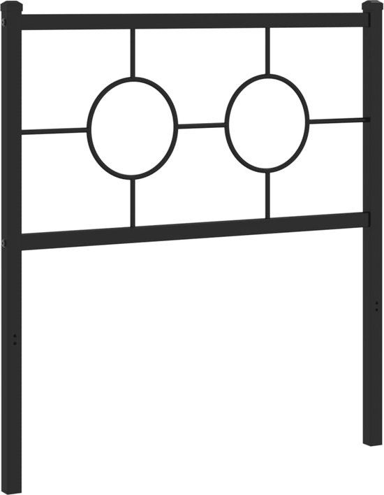 vidaXL Hoofdbord Metaal Zwart 75 cm