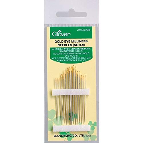Clover 236 Gold Eye Milliners Needles Nr. 3, 5, 7, 9