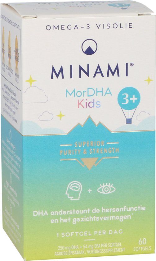 Minami MorDHA Kids 60 softgels - Aardbei - 60 ml
