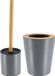 Tendance Badkamer accessoires set 2-delig - metaal/bamboe - grijs - stijlvol