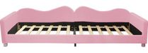Lit bébé rouge 90x200 cm rembourré sans matelas
