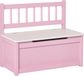 HOMCOM Banc enfant avec rangement - Bois de pin, MDF - 60x30x50cm - Rose