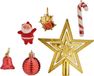 Krist kersthangers - 24x - rood/goud - 4 cm