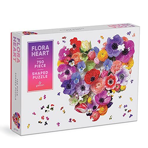 Mudpuppy Press Flora Heart 750 Piece Shaped Puzzle