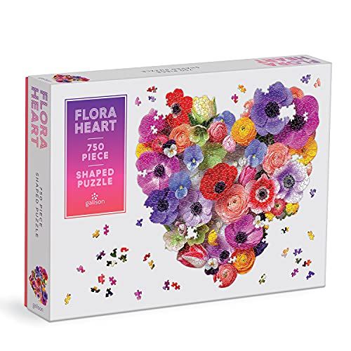 Mudpuppy Press Flora Heart 750 Piece Shaped Puzzle - 9780735373358