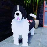 Chien de montagne Bernois Pot de fleurs - Forme d'animal avec drain pour décoration de jardin