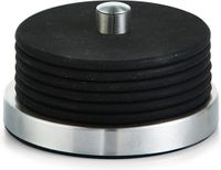 Zeller Glazen onderzetters - 12x - zwart - siliconen - Dia 10 cm - met houder