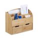 Relaxdays Bureau Organizer Bamboe - 6 Vakken - 2 Lades