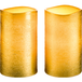 LIVARNO® Bougies LED en cire véritable, avec effet de scintillement et fonction souffle. (2 pièces, or)