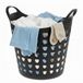 Excellent Houseware Flexibele wasmand - zwart - 26 liter - kunststof - 40 x 41 cm