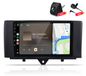 Smart Autoradio met camera en microfoon, 4+64GB opslag, geschikt voor Smart Fortwo 451 (2010-2015), met Carplay, Android Auto, Android GPS-navigatie, Wi-Fi, Bluetooth, DAB+RDS, stuurwielbediening en 9-inch scherm