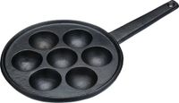 KitchenCraft Aebleskiver Pan met 7 gaten, Gietijzer, Zwart, 20.5 cm