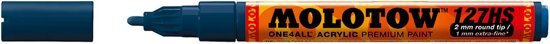 Molotow ONE4ALL 2mm Acryl Marker - Staalblauw - Geschikt voor vele oppervlaktes zoals canvas hout steen keramiek plastic glas papier leer..