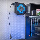 Datona® Stroomhaspel 15 meter - 3 x 2,5 mm - draaibaar en automatisch oprolbaar - Zwart
