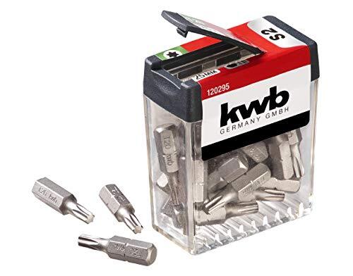 kwb T20-bit dispenser - 25-delige bitset, speciaal voor torx-schroeven, 25 mm lengte, C 6.3 vorm en 1/4" diameter met zeskantschacht
