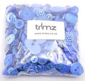 Trimz Diverse vormen en grootte knoppen 250g, blauw