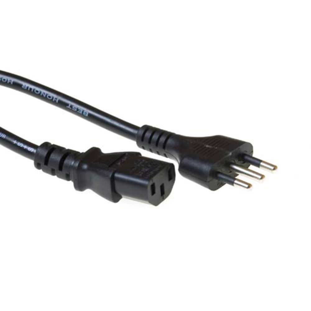 ACT Netsnoer Italiaanse connector - C13 zwart 1,8 m