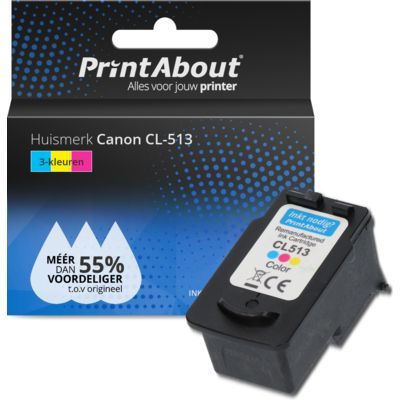 PrintAbout Huismerk CL-513 Inktcartridge 3-kleuren XL | Compatibel met Canon