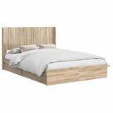 vidaXL Bedframe met opbergruimte en hoofdbord Sonoma Eiken