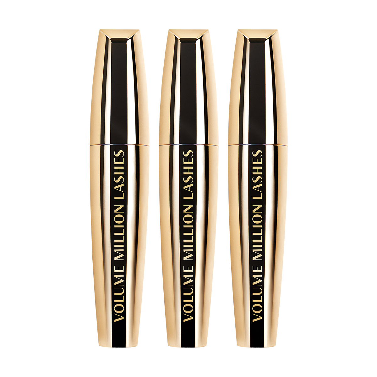 L'Oréal Make-Up Designer Volume Million Lashes Mascara Zwart - 3 stuks voordeelverpakking - L’Oréal mascara voor volume en separatie, verrijkt met kamille en zwarte orchidee oliën - Volume Mascara - 10.7 ml