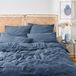 Blumtal Muslin Bedding, 155x220 cm - Duvet cover 155x220 + Pillowcase 40x80, Dark blue