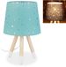 Merkloos Relaxdays Nachtlamp kinderkamer - 40 cm hoog - E14-fitting - ronde lampenkap - kinderlamp - muntkleurig