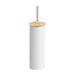 Amig - Naturline Toiletborstelhouder - Ø95 x 380 mm - Staal en bamboe - Wit