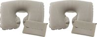 Merkloos / Sans marque Inspirion Gmbh Opblaasbaar nekkussen - 2x - grijs - PVC - 35 x 23 x 9 cm