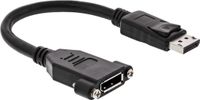 InLine DisplayPort inbouwadapter (m-v) - versie 1.2 (4K 60Hz) / zwart - 0,20 meter
