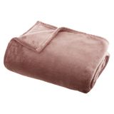Atmosphera Plaid deken - oud roze - polyester - 130 x 180 cm