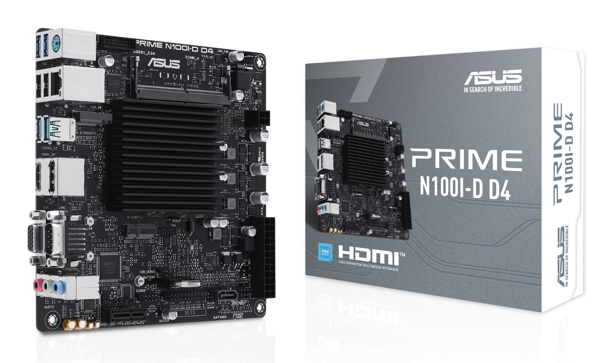 ASUS PRIME N100I-D D4 Mini-ITX Moederbord - Intel N100 - Onboard CPU