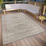 freundin Home Collection Sophie Oosterse vintage tapijt voor binnen en buiten, klassiek vintage, weerbestendig buitentapijt voor woonkamer, hal, balkon, terras en tuin, crèmegrijs, 160 x 230 cm