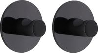 Tendance Plakhaakje rond - 2 stuks - Zwart - Zink - Zelfklevend