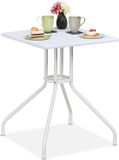 Merkloos Relaxdays Tuintafel Vierkant - 73 x 62 x 62 cm - Wit