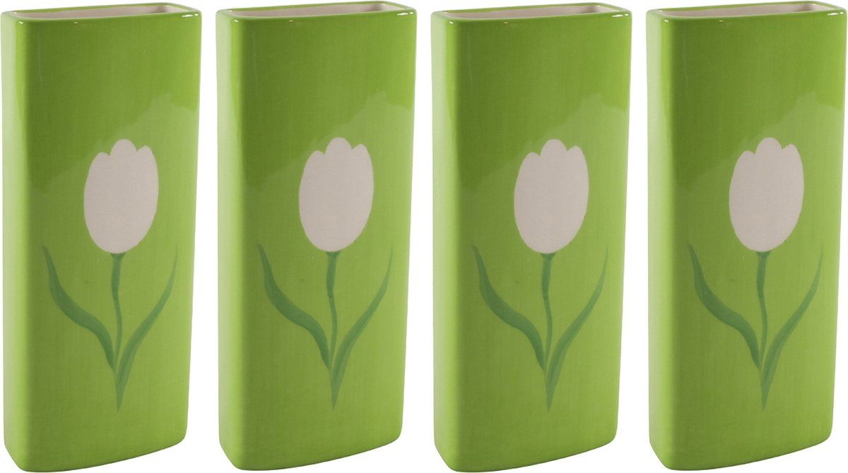 Svenska Living Radiatorbak luchtbevochtiger/waterverdamper - 4 st - groen - 20 x 8 cm - porselein
