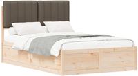 vidaXL Bedframe met gevoerd hoofdeinde, taupe, 120 x 200 cm