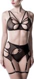Grey Velvet Lingerie set - 20219 - Zwart - XL