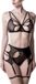Grey Velvet Lingerie set - 20219 - Zwart - XL