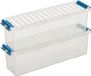 Sunware Q-Line Opbergboxen - 1,3 L - 27 x 8,4 x 9 cm - Blauw - 2 Boxen