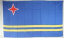 Jumada's - Arubaanse Vlag - 90x150cm - Polyester - Blauw geel - Afgestudeerd